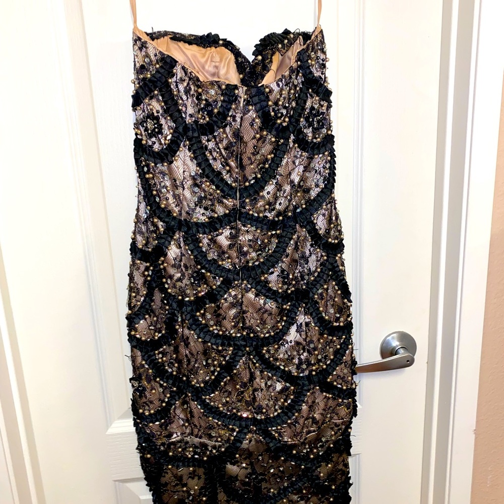 Black and nude beaded dress